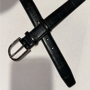 Perry Ellis Black Textured Leather Belt